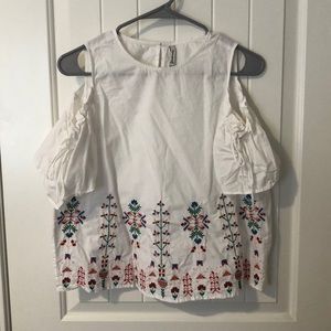 white embroidered blouse